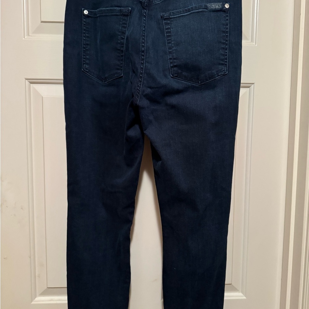 7 For All Mankind Dark Blue b(air) high rise ankle Skinny Jeans - Picture 6 of 15
